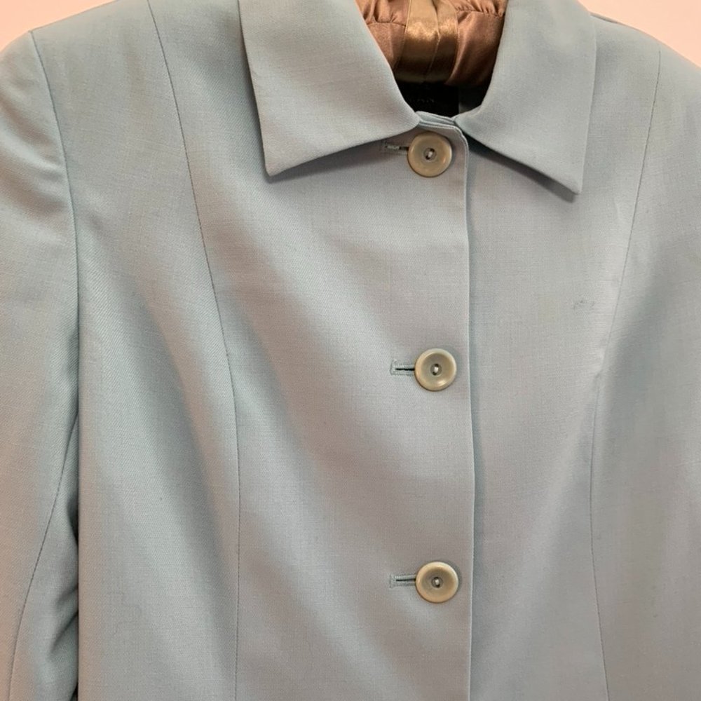 Dana Buchman Robin's-Egg Blue Spring Coat - Picture 6 of 14